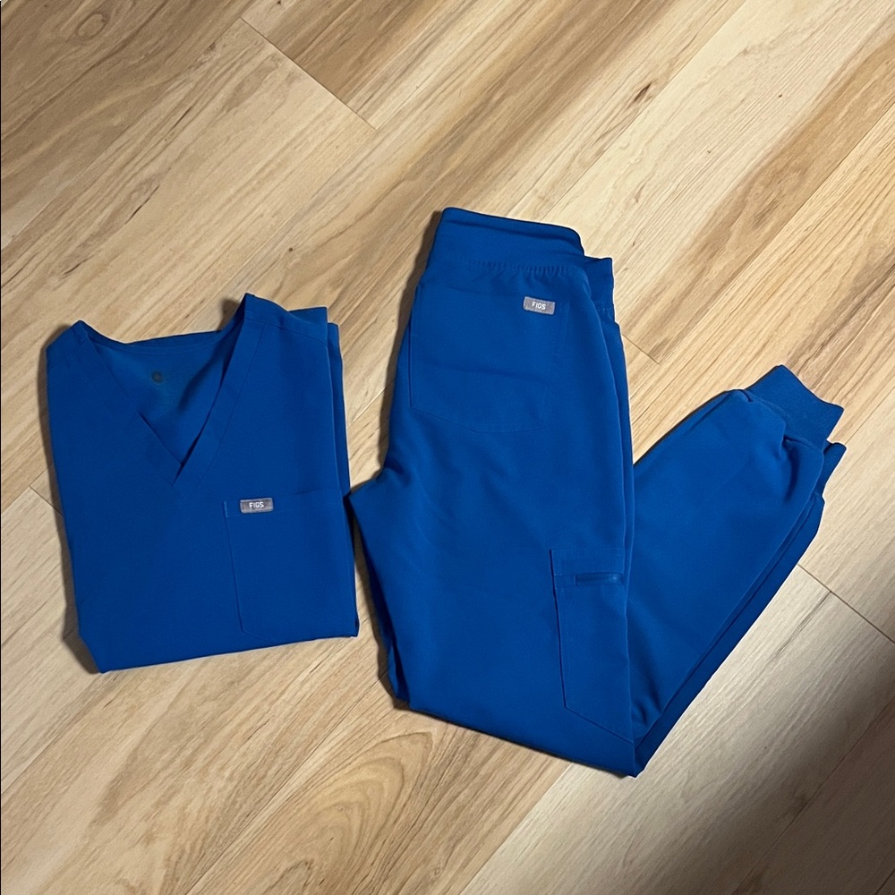Figs Royal Blue Scrub Set